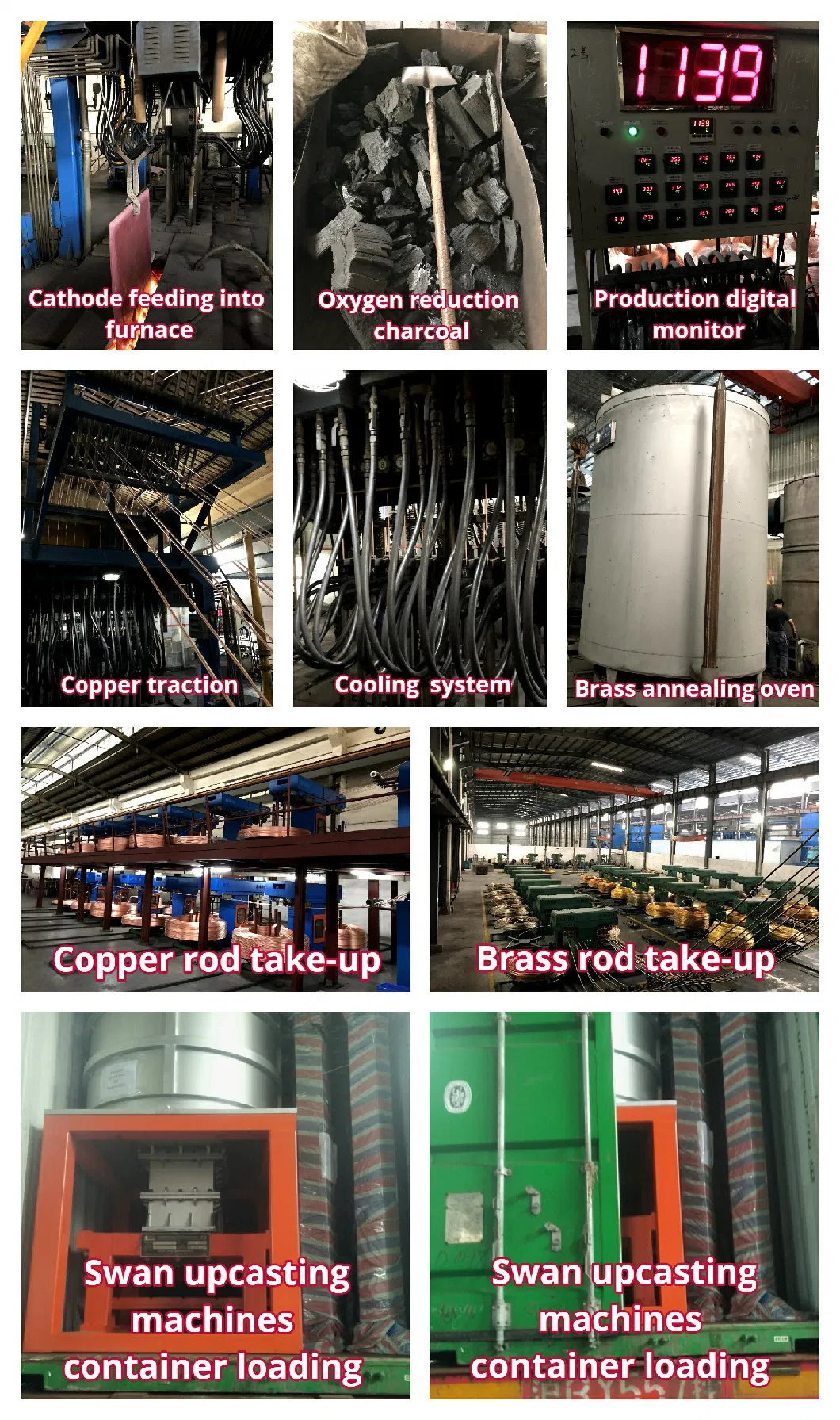 Upward Continuous Casting Plant Oxygen Free 8mm to 20mm Copper Rod Upcasting Machine